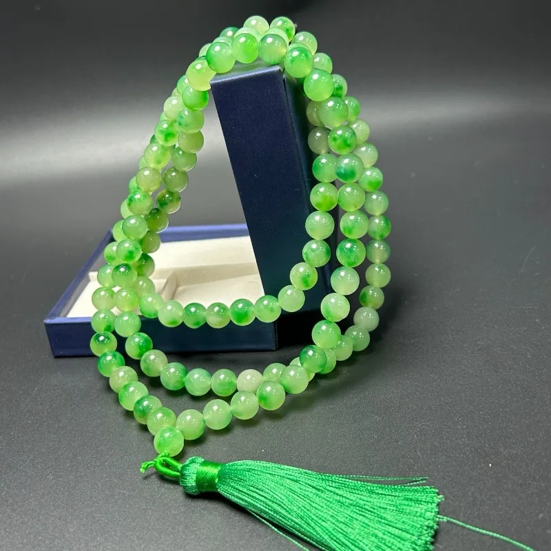 

Natural Quartzite Jade Classic Fashion Versatile Bead Necklace, Sweater Chain