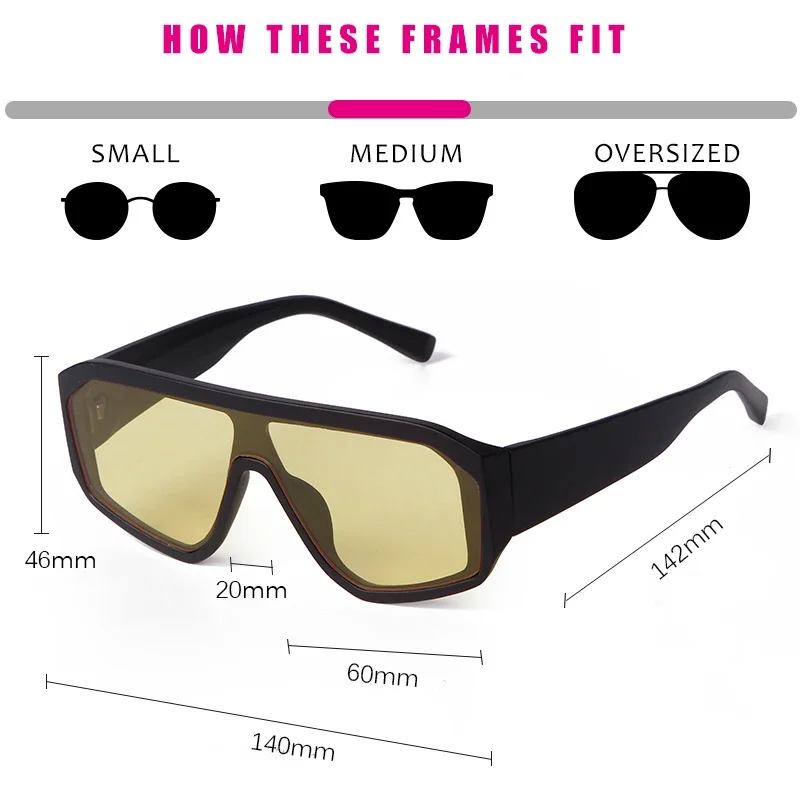 Trend Mirror Lens Square Big Sunglasses Men 2023 Brand Designer Shades Eyewear Flat Top Rectangle Women Sun Glasses Female UV400