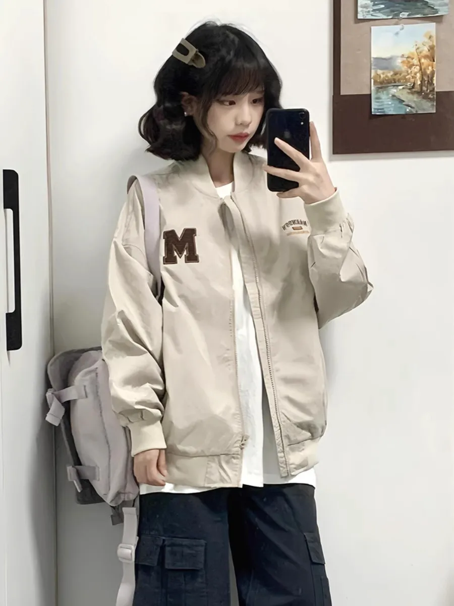 

Baseball Jackets In Pink With White Womens Winter Waterproof Rainproof Softshell Overlong Sherpa Retro Suede Basic Zippers Short