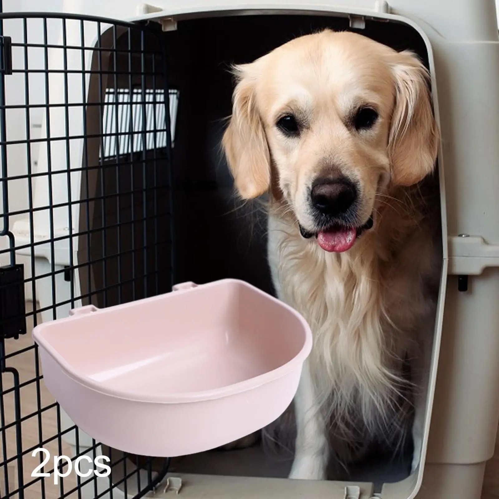 2 Pack Dog Crate Water Bowls for Cages Or Carriers Suitable for Small Pets
