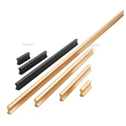 Wardrobe Closet Handle Silver Black Gold Cabinet Drawer Pull Cupboard Kitchen Hardware Modern Long Zinc Alloy Suitcase Knob