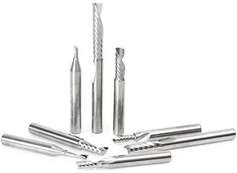 8-Piece Aluminum Cut Solid Carbide Spiral, O-Slot