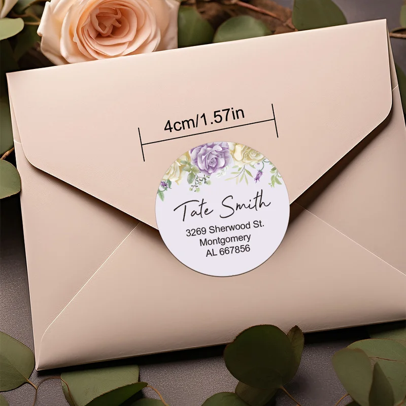 ملصقات عناوين مخصصة مقاومة للماء - ملصقات زهور الأقحوان للأعمال/العبوات/البطاقات، مادة صديقة للبيئة مقاومة للتمزق #2