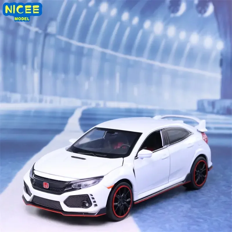 1:32 Honda CIVIC TYPE-R Diecasts & Toy Vehicles Metal Car Model Sound Light Collection Car Toys For Children Christmas Gift A109