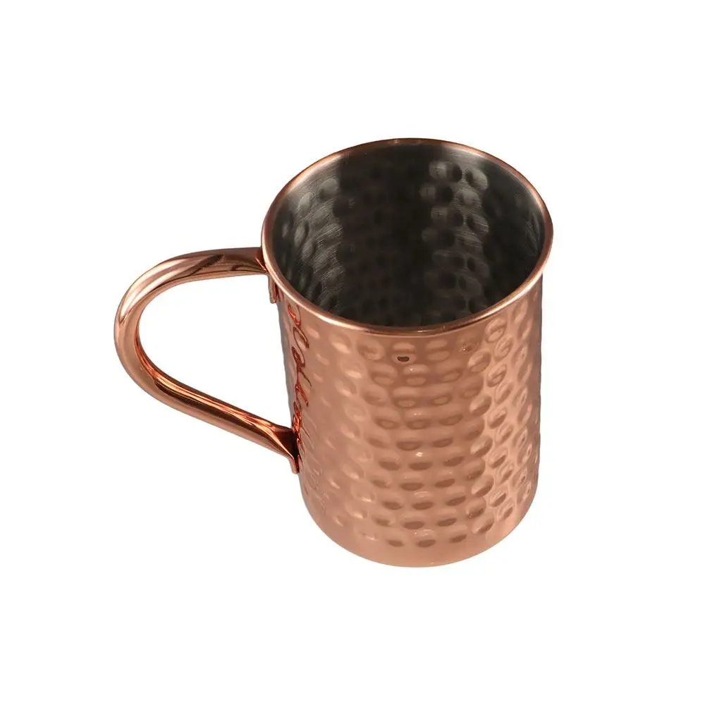 Water Cup 430ml Moscow Mule Mug Stainless Steel Hammered Pattern Coppery Beer Mug Coppery Unbreakable Coffee Cup Bar
