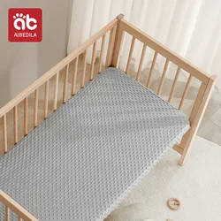 AIBEDILA Newborn Dotted Flannel Fitted Sheet Crib Mattress Children's Bed Cover For Newborn Bassinet Cradle Sheet Beding