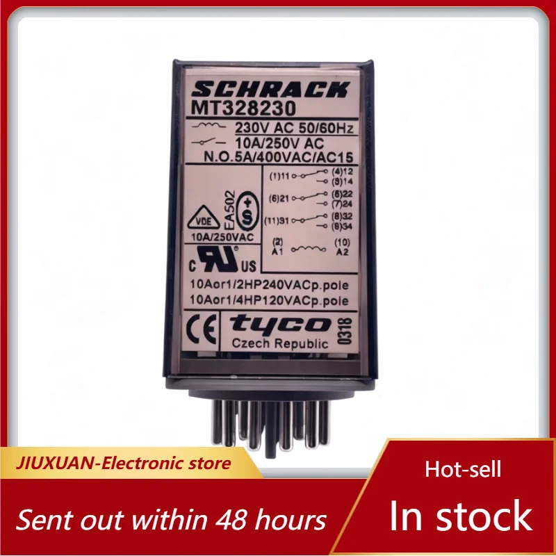 MT328230 11Pin Relay 230VAC 10A 3PDT MT Series General Purpose Plug In Relay