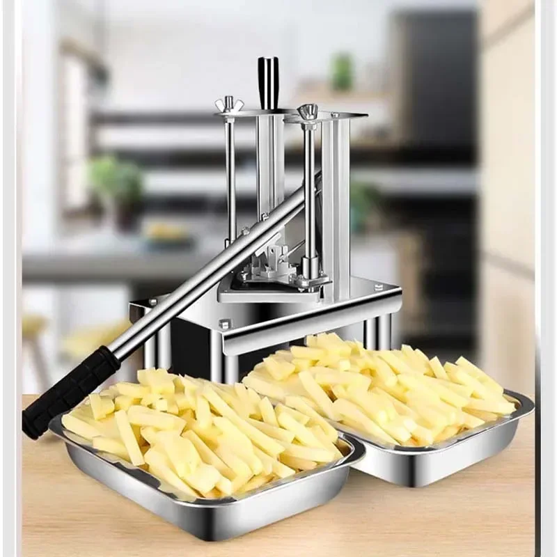 

Commercial French Fry Cutter Stainless Steel Manual Potatos Strips Slicer Cutting Machine Vegetable Fruit Dicer