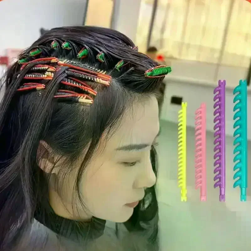 20/30Pcs Haar Styling Werkzeuge 2,3/3,3/4/5mm Haar Wurzel Dauerwelle Stangen Bars lockenwickler Mit Clips Pony Flauschigen Salon Haar Rollen Set
