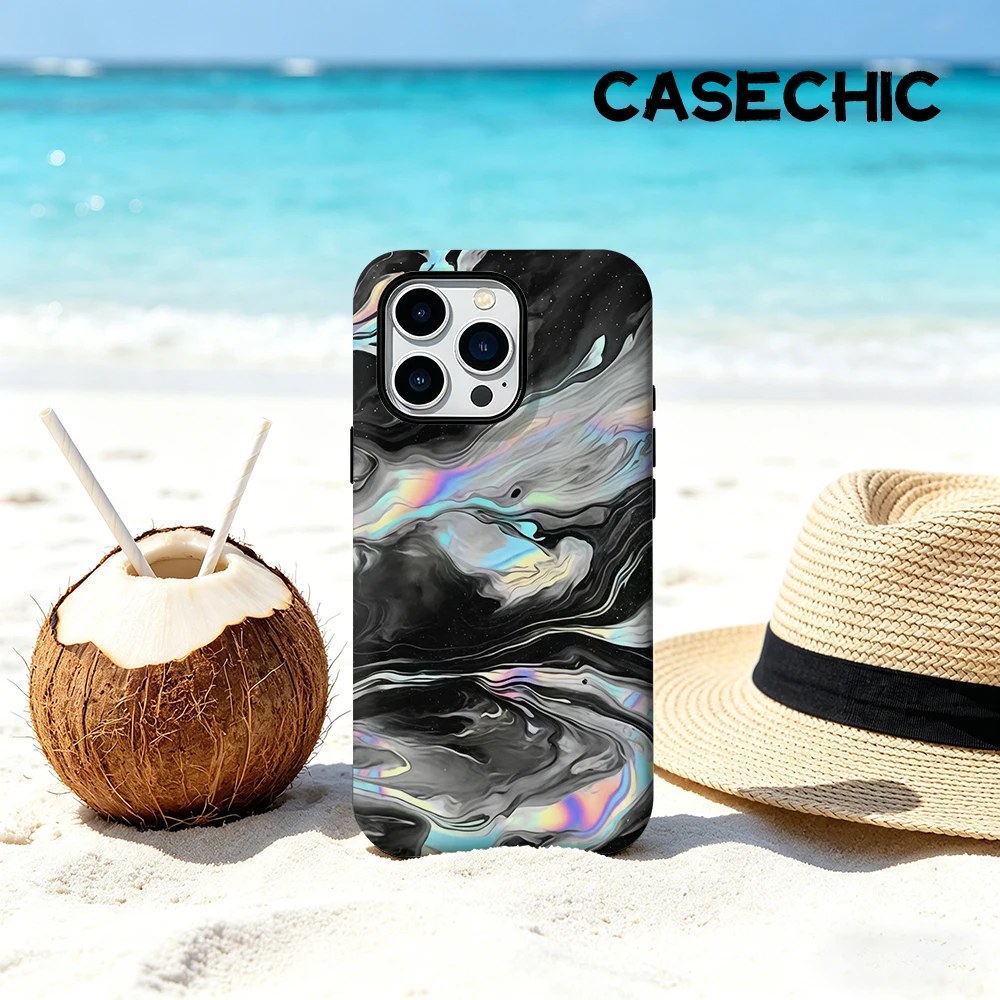 CaseChic Hülle Matte Bumper für MagSafe Hülle für iPhone 17 16 15 14 Plus Pro Max Stoßfeste Harte PC Schwarze Flüssig-Abdeckung