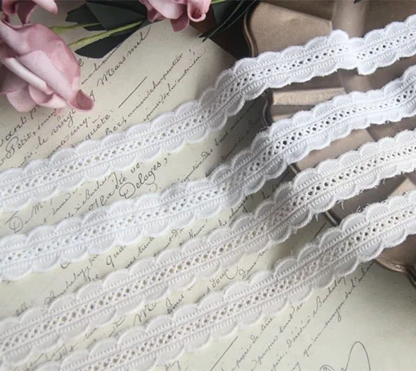 5yard/lot 2cm beautiful off white/beige color Pure Cotton Baby Lace Embroidered Lace Trim for Dress Accessories X282