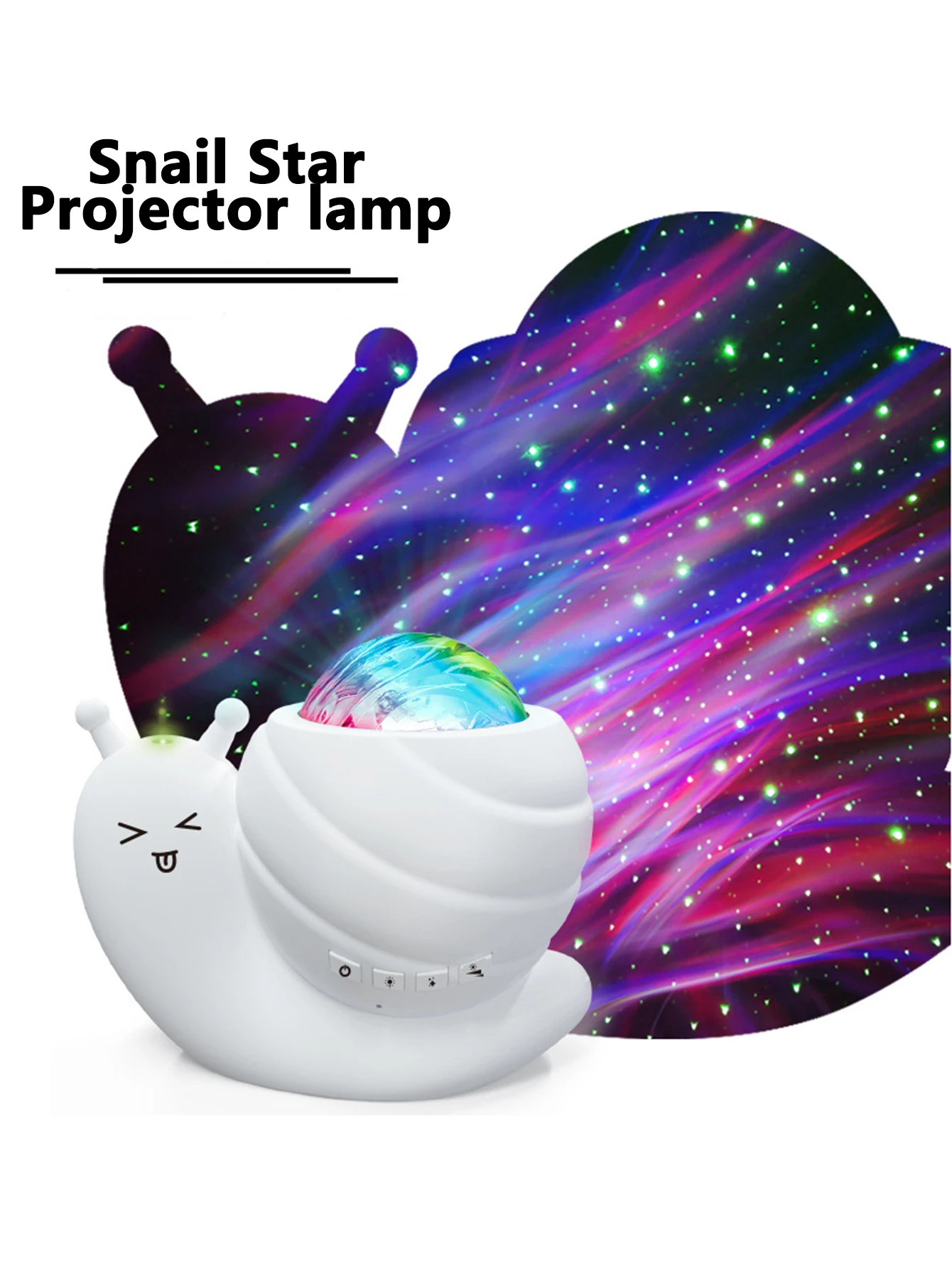 Remote Control LED Snail Projector Night Light Rotating Lamp Bedroom Aurora Starry sky Light Atmosphere Decor Lamps Gift Light ﻿