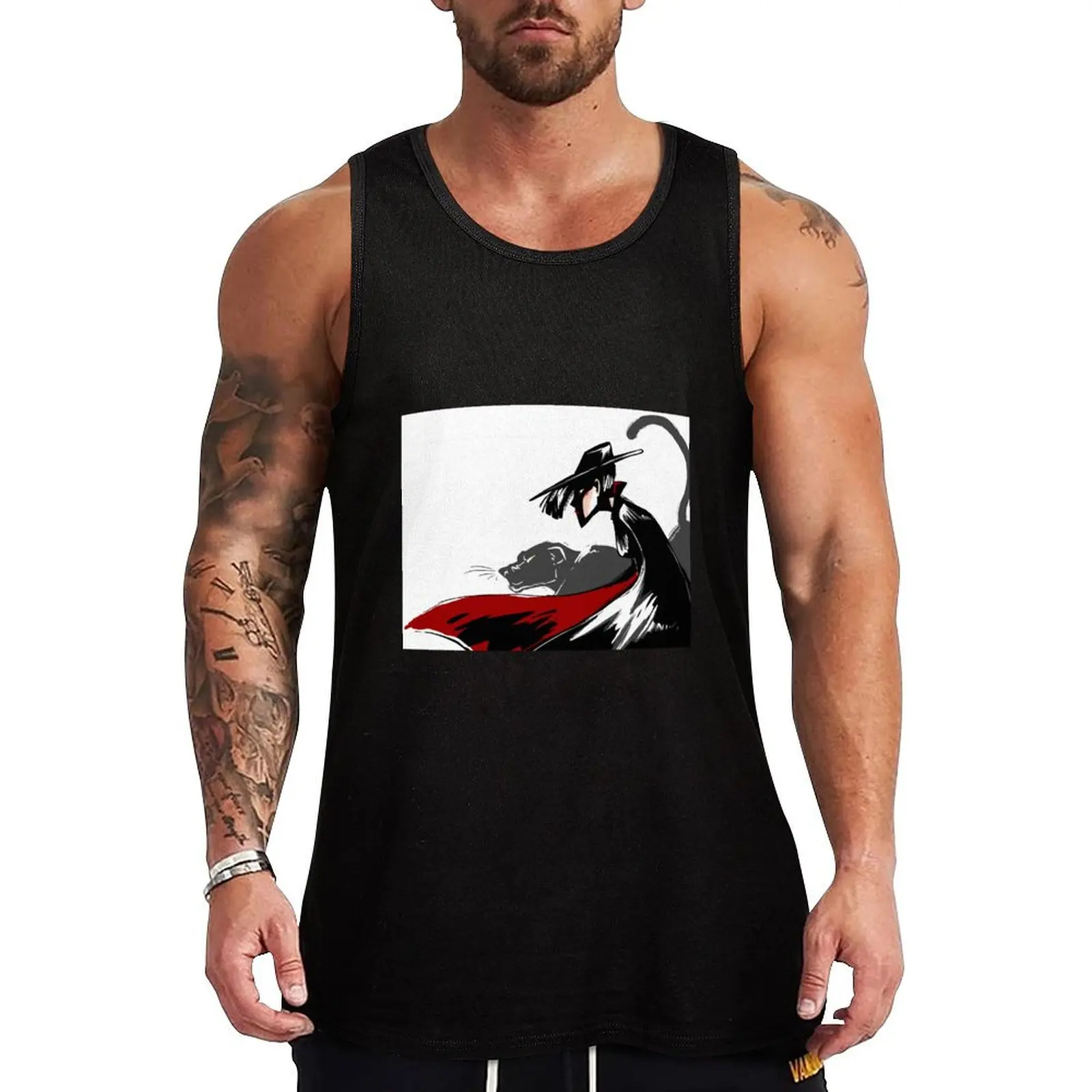 Топ Cybersix // Data-7 без рукавов для спортзала мужские топы для спортзала мужской Аниме для спортзала