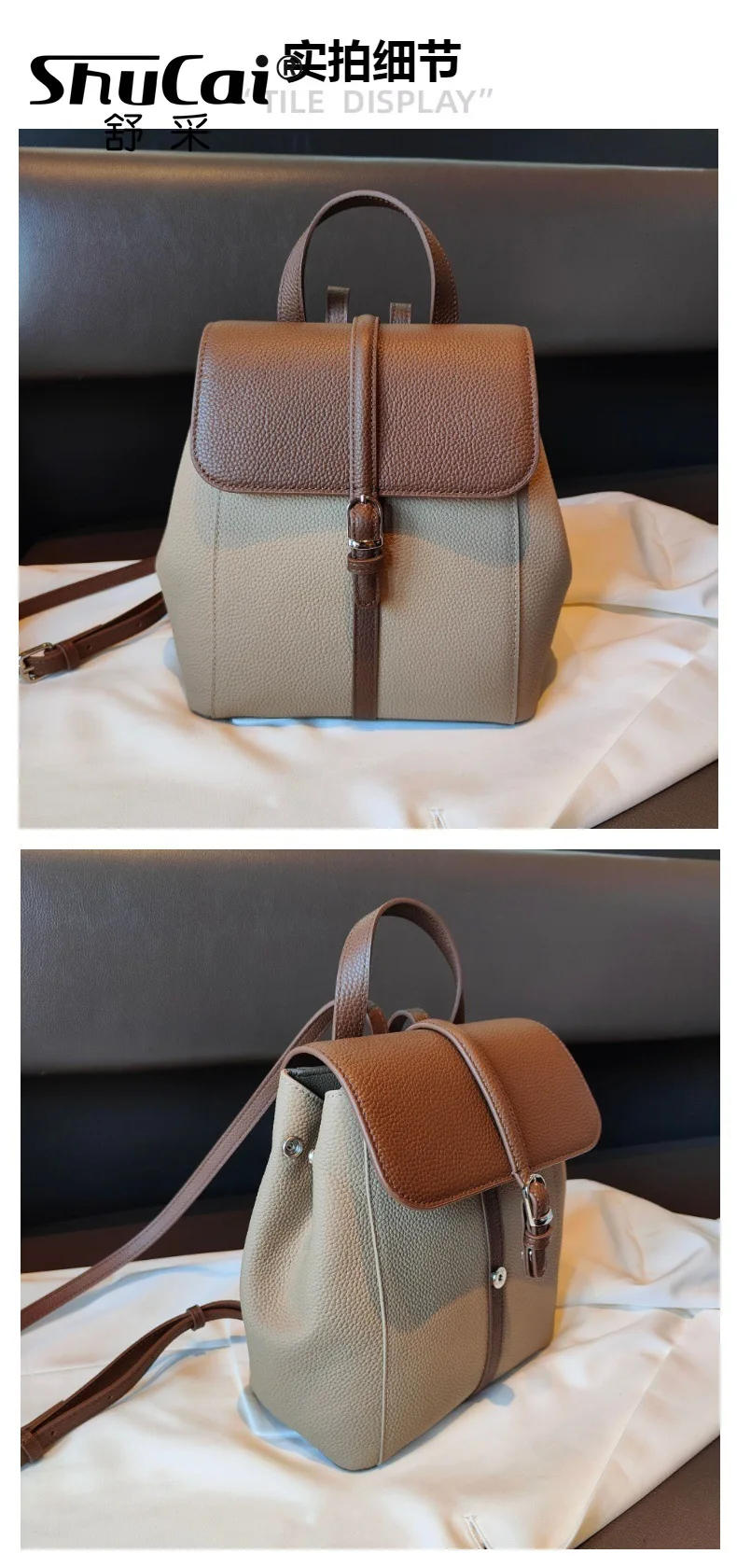 Zaino in vera pelle borsa da donna in pelle bovina con strato di testa femminile versione coreana degli zaini britannici per il pendolarismo alla