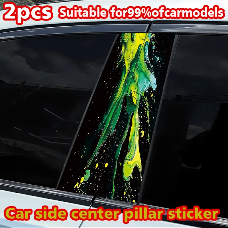 

2pcs car B-pillar stickers Fluid Art Scratch resistant personalized stickers