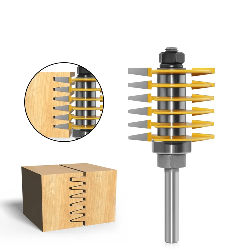 

Carbide Finger Joint Router Bit 1/2inch 8MM 12MM Shank Rust Resistant Woodworking Tool for Precise Milling