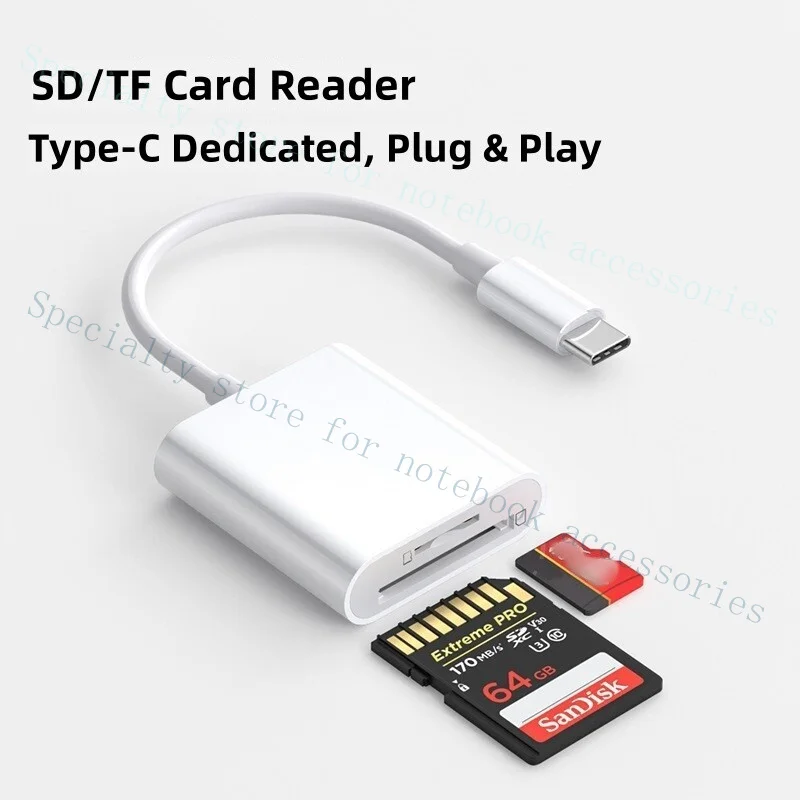 A+  New SD TF Card Reader USB-C to Camera Card OTG Adapter for iPhone