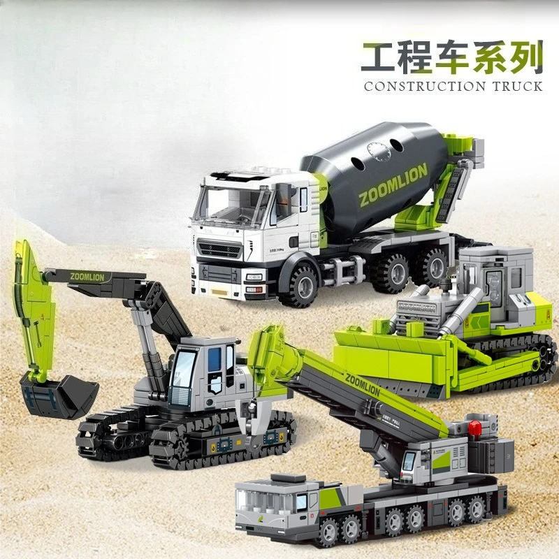 

Engineering vehicles, large and small excavators, building block assembly toys, gifts