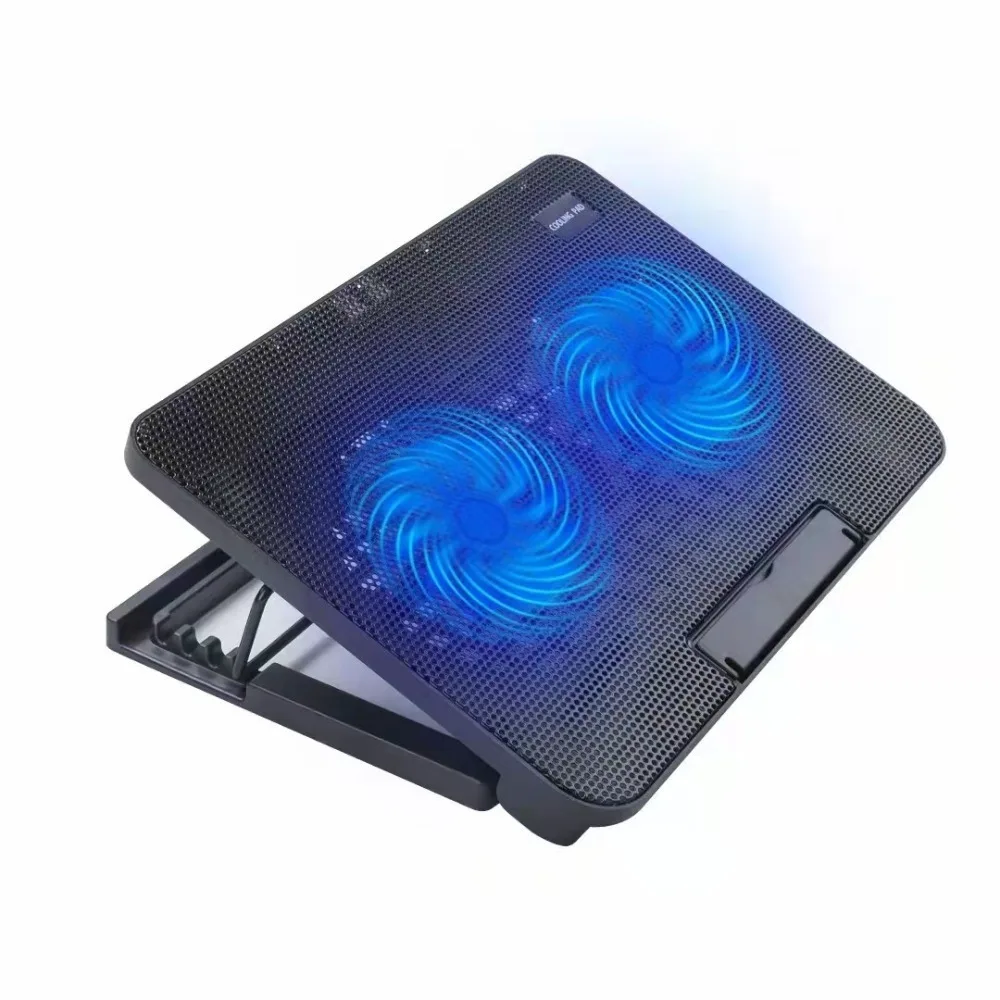 Laptop Accessory Adjustable Laptop Cooling Pad USB Port Metal Mesh Notebook Cooler LED Light Laptop Cooling Stand Dormitory
