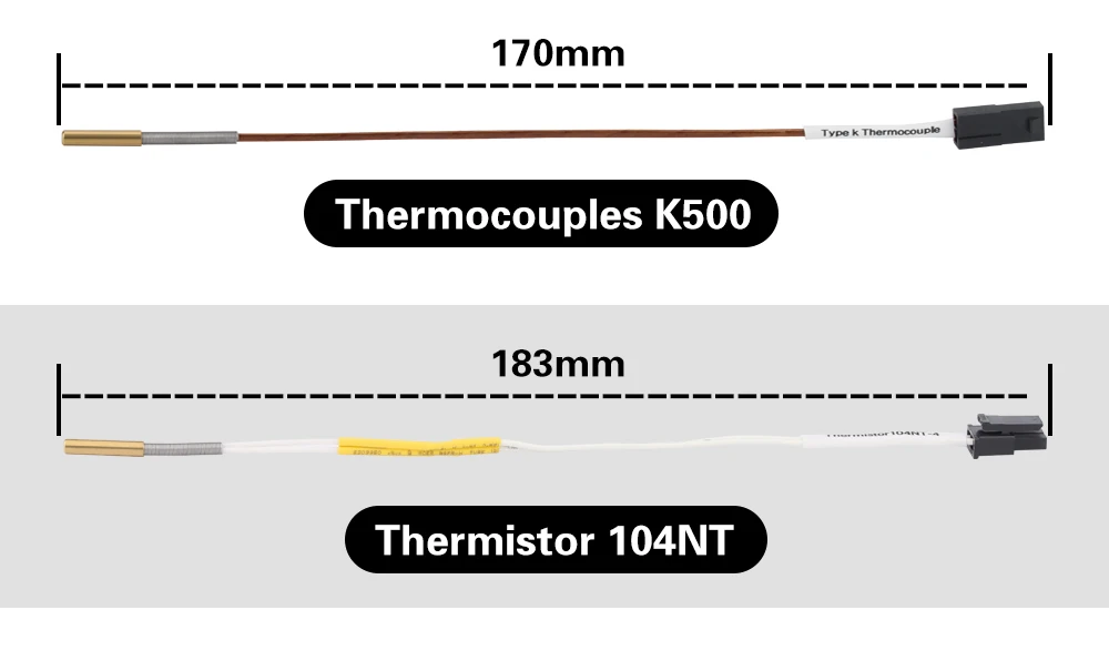 Trianglelab Dragon Ace Hotend-Teile: Kühlkörper, Heizblock, Heatbreak, Heizpatronen, Thermistor PT1000, 104NT-4, Thermoelemente K500 – Detail 6