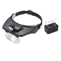 Y1UB Headband Magnifier with LED Light Handsfree Head Mount Glass 1.2X/1.8X/2.5X/3.5X for Professional Jewelry