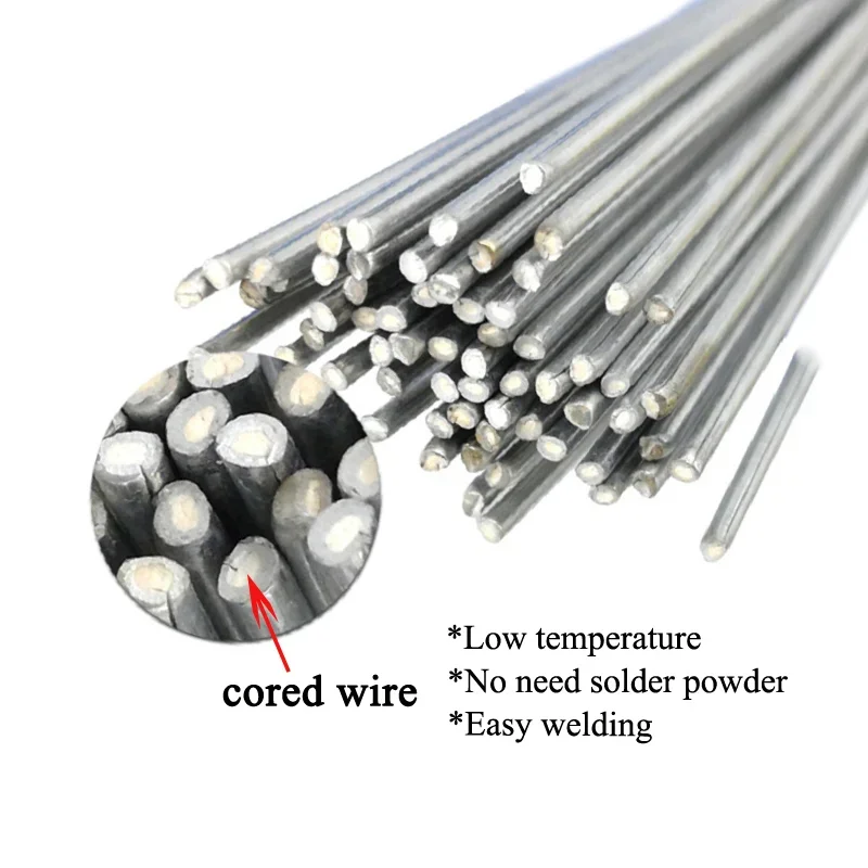 5/10 adet düşük sıcaklık eriyik alüminyum kaynak çubuklar kaynak çubukları Cored Wire1.6mm/2.0mm lehimleme için alüminyum gerek lehim tozu