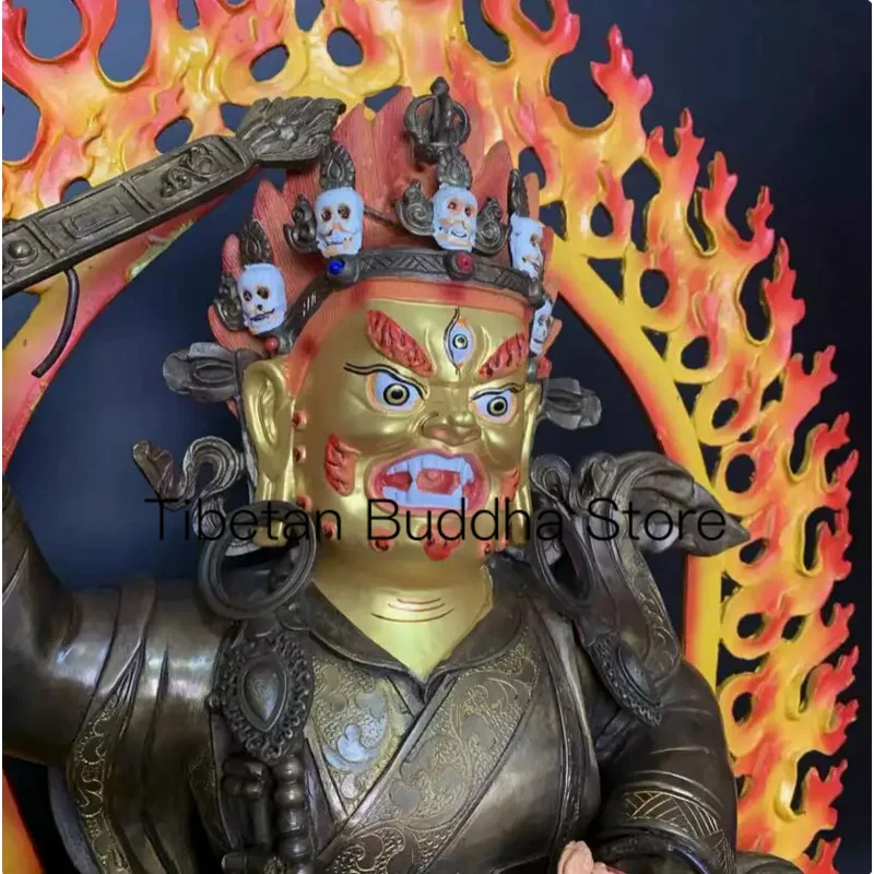 52cm pure copper Mahakala Buddha Statue Xizang Buddha Statue Hall Decoration