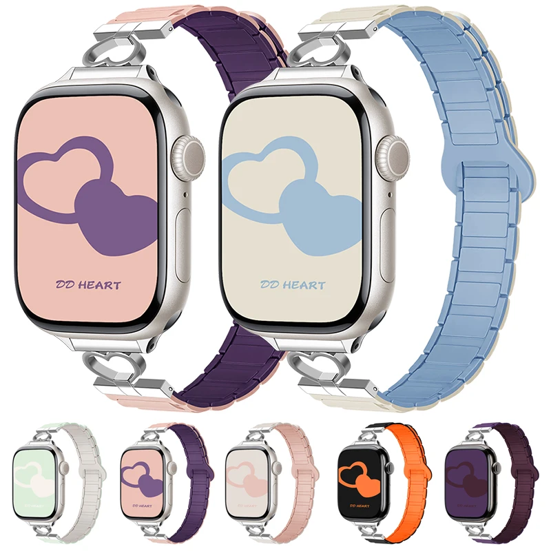 Magnetarmband für Apple Watch-Armbänder 45 mm 38 mm 49 mm 40 42 41 mm Silikon-Sportarmband iWatch-Serie Ultra 10 9 8 6 5 7 SE 44 mm