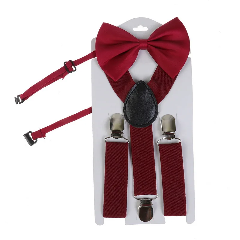 Fashionable Two-piece Dress Casual Suspenders Children's Suspenders Boys and Girls Trousers Suspenders Clips Party Accessories