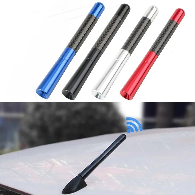 Metal FM AM Signal Receiving Aerial Universal Black Carbon Fiber Short Roof Antenna 3.5cm 8cm 12cm For Automobile Radio