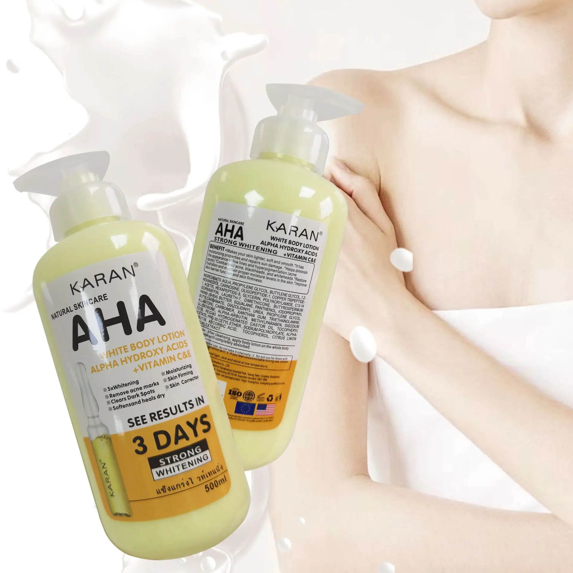 Whitening Body Lotion ALPHA Hydroxy Acids+Vitamin C&E See Results In 3 Days Moisturizing  Lightening Body Cream Lotion Skin