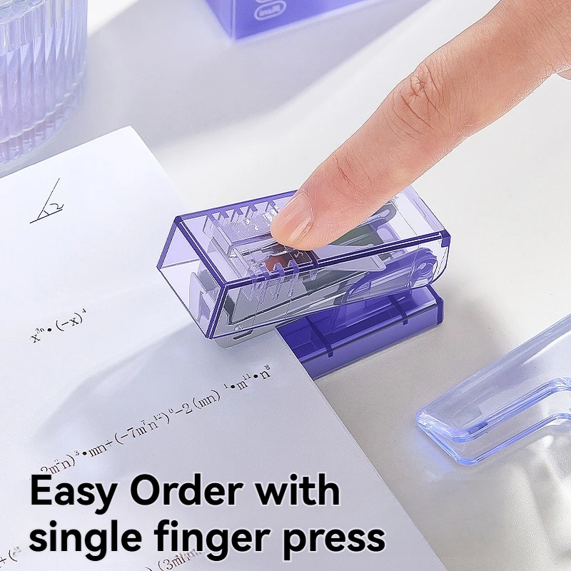 Transparent Mini Stapler for Primary & Secondary Schools Small Handheld Student Stapler Link Stapler P