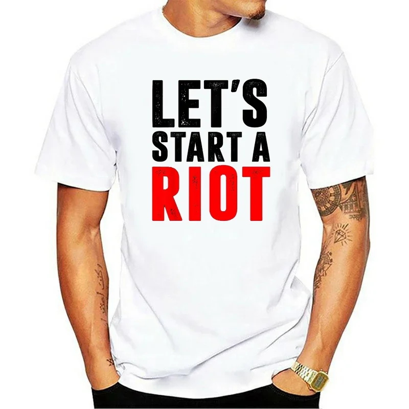 cotton Breathable Letters Tee Tops Casual Camisetas Three Days Grace Spray Let's Start A Riot T Shirt graphic t shirts