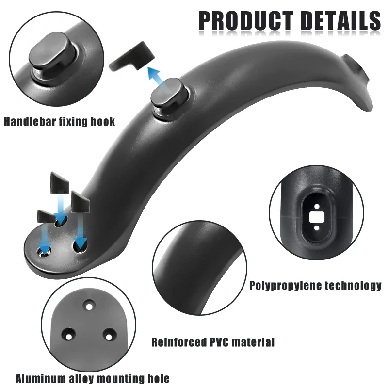 전자 스쿠터 후방 머드가드 지지대, 샤오미 M365 M187 프로 1S 타이어 스플래시 펜더 후크 커버 나사 캡, 미등 포함 M365 펜더