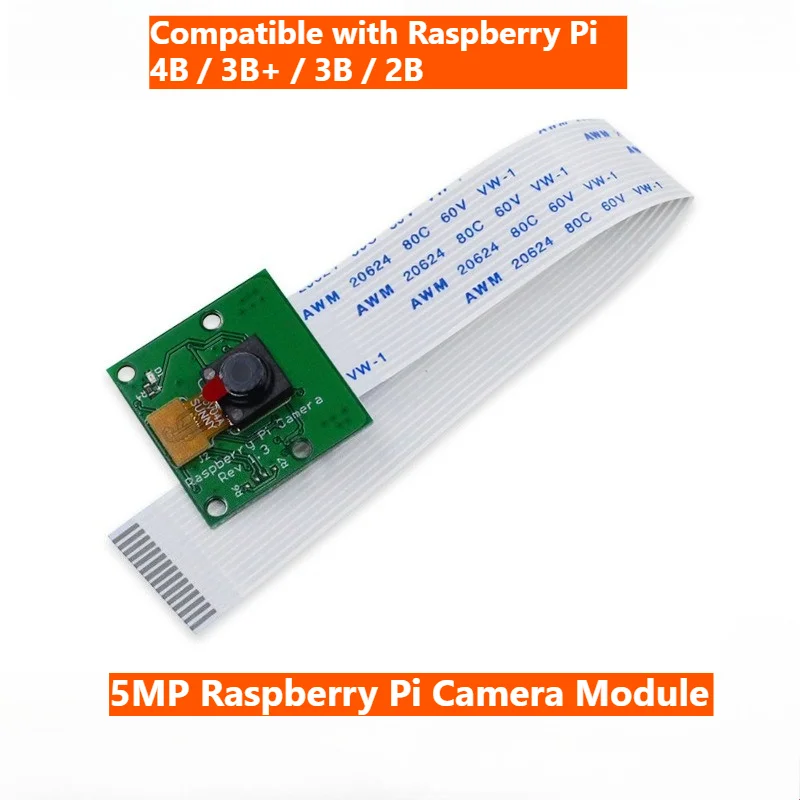 OV5647 5MP CSI Camera Module Compatible with Raspberry Pi 2B 3B 4B 5 Zero W for Robot & Drone DIY Projects