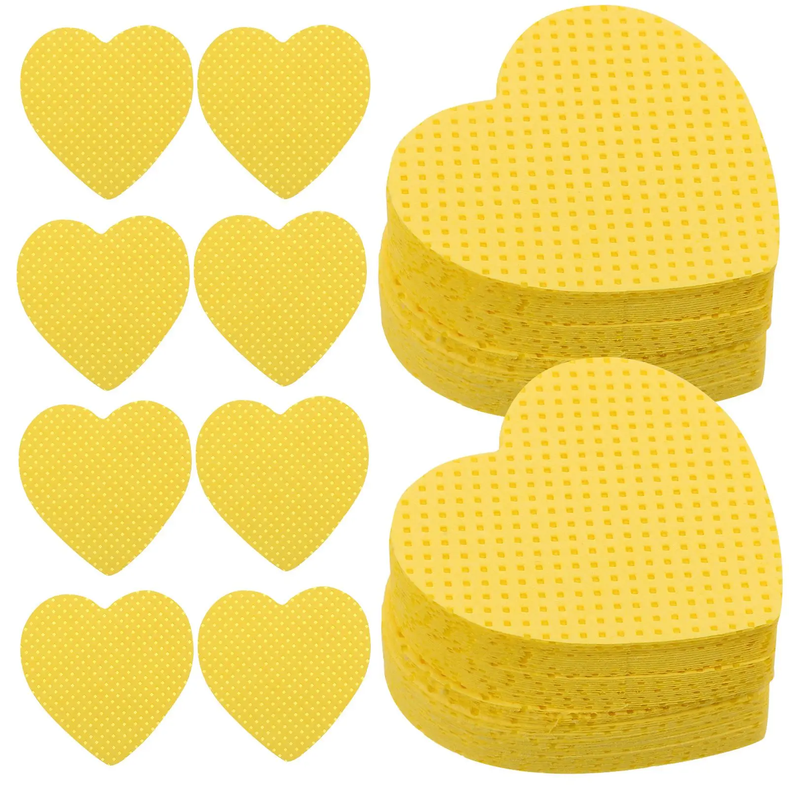 200 أصفر على شكل قلب مزيل الأظافر وسادات قطنية هلام البولندية خالية من الوبر مناديل أظافر السفر صالون مانيكير أساسي