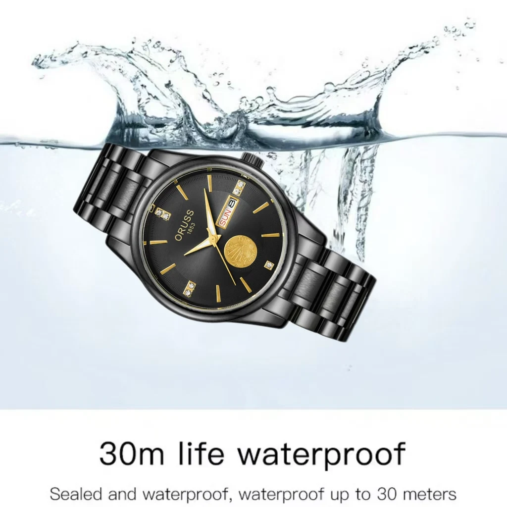 ORUSS Original High-end Luxury  Men's Watch Business  Wristwatches Stainless Steel Waterproof Quartz  Luminous Watch for Man