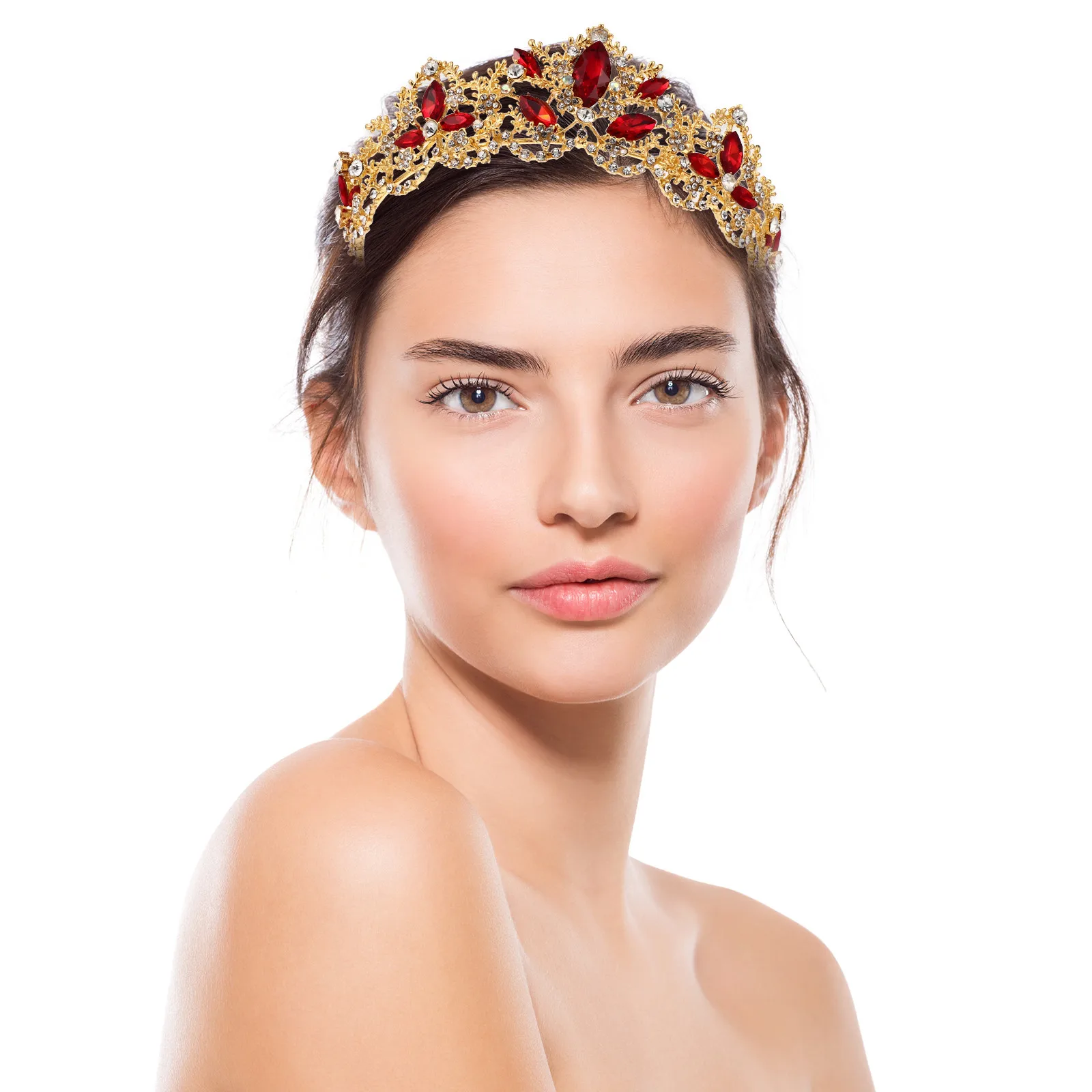 

Rhinestone Wedding Crown Headband Crystal Hairpiece Bridal Women Headwear Party Prom Accessories Photography Prop