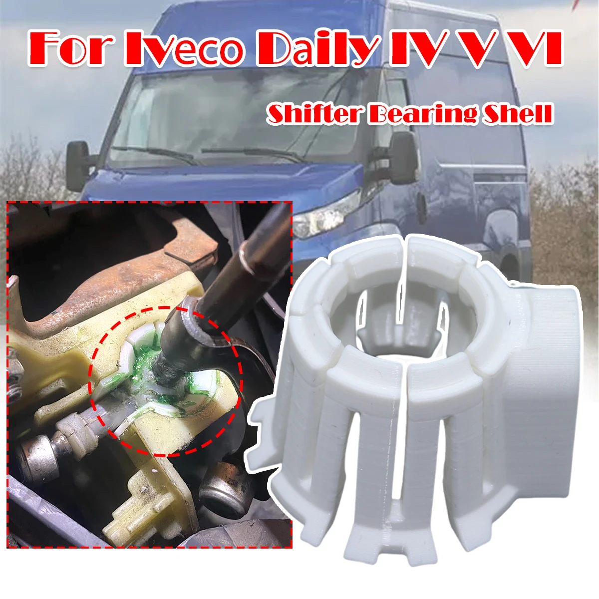 Conjunto de bujes de varillaje de cambios, carcasa de rodamiento de palanca de cambios, varilla selectora de palanca de cambios, repuesto para Fiat Qubo Iveco Daily IV V VI