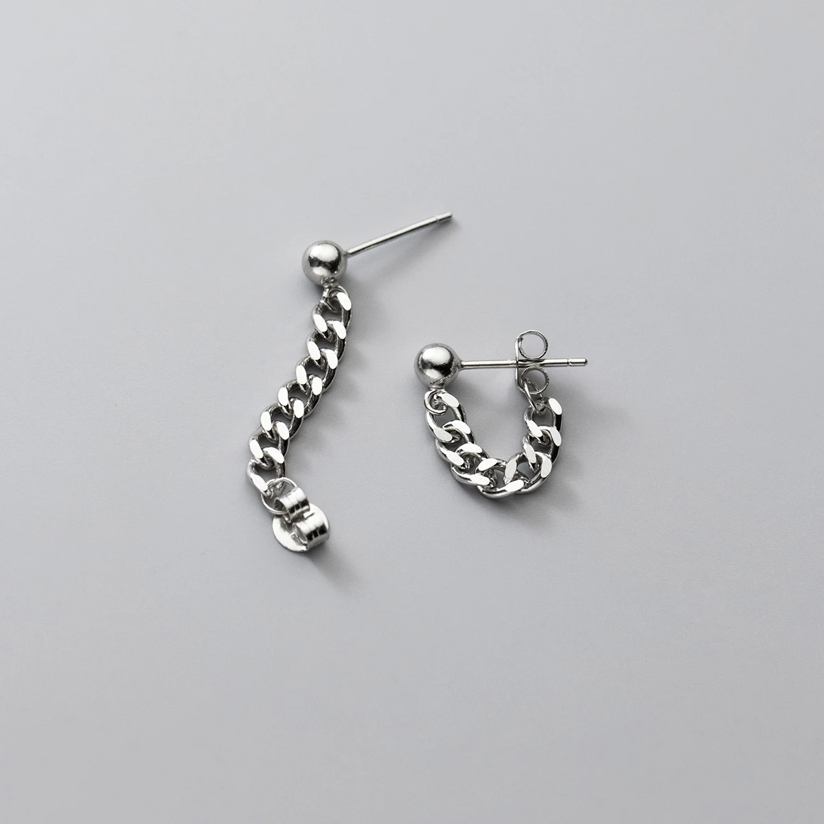 MODIAN 100% 925 Sterling Silver Thick Link Lock Chain Kolczyki sztyfty dla kobiet Mężczyźni Punk Hip Pop Unisex Biżuteria modowa — zdjęcie 4