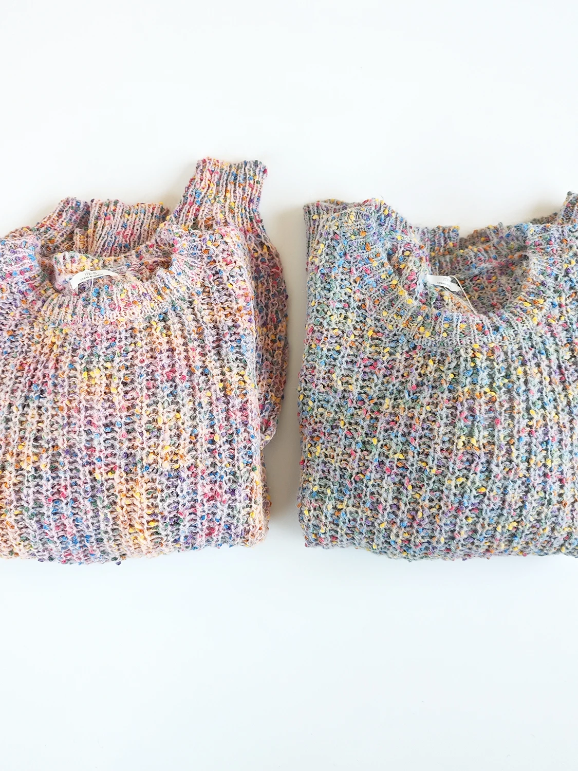 

Loose Women's Knitted round Ne Sweater Autumn Winter Blend Color Dot Bean Tead Casual Sle Long Sve Thermal Top