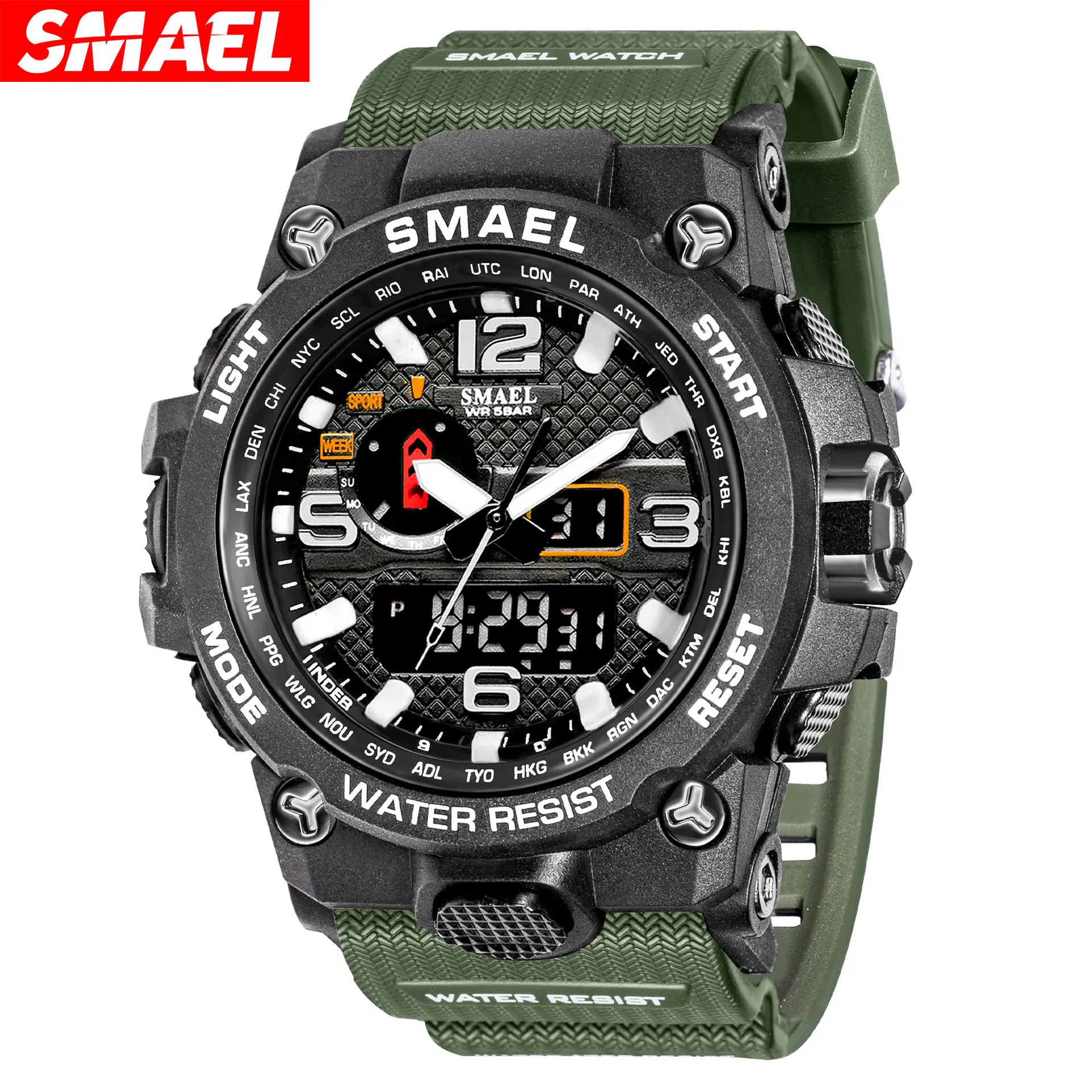 

SMAEL 1545 Fashion Men's Electronic Watch Military Multi-function Sports Luminous Chronograph Alarm Clock Male Digital Wristatch