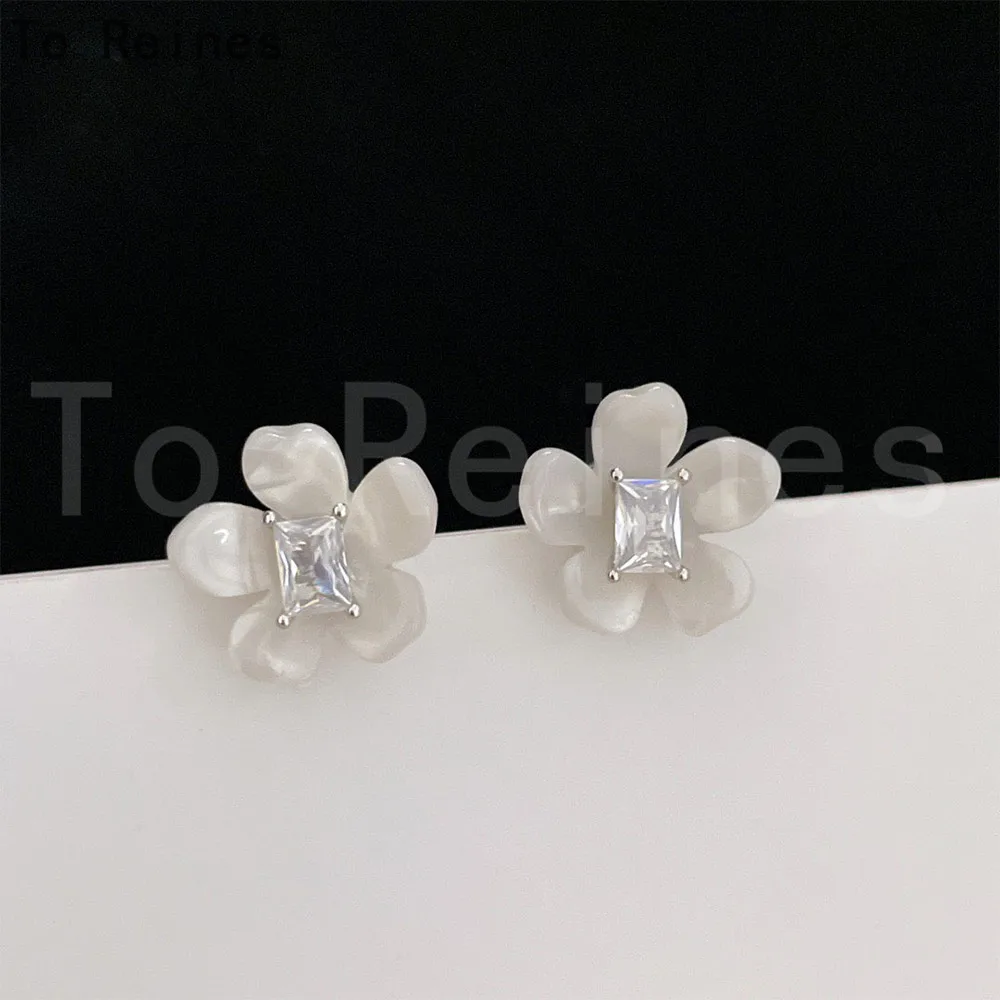 To Reines New Flower Crystal Earrings Vintage Premium Eardrop Simple Beautiful Jewelry For Women Special Birthday Present