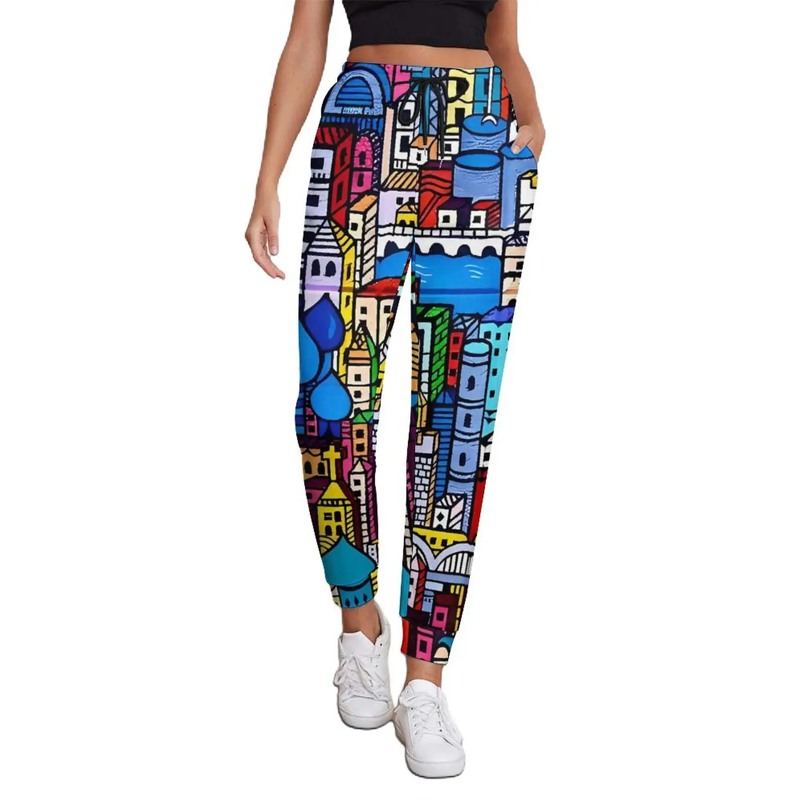 Graffit Art Jogger Pants Women Vintage Print Street Style Sweatpants Spring Kawaii Graphic Trousers Big Size 3XL