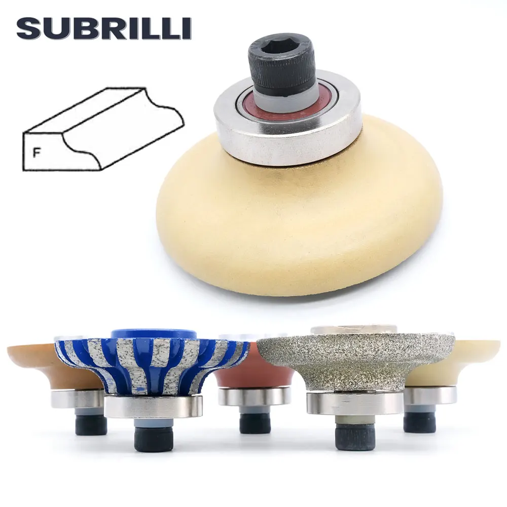 Subrilli Diamond Router Bit F20 F30 Profilering Wiel Graniet Marmer Rand Slijpschijf M10 Arbor Voor Hand Held Profilering Machine