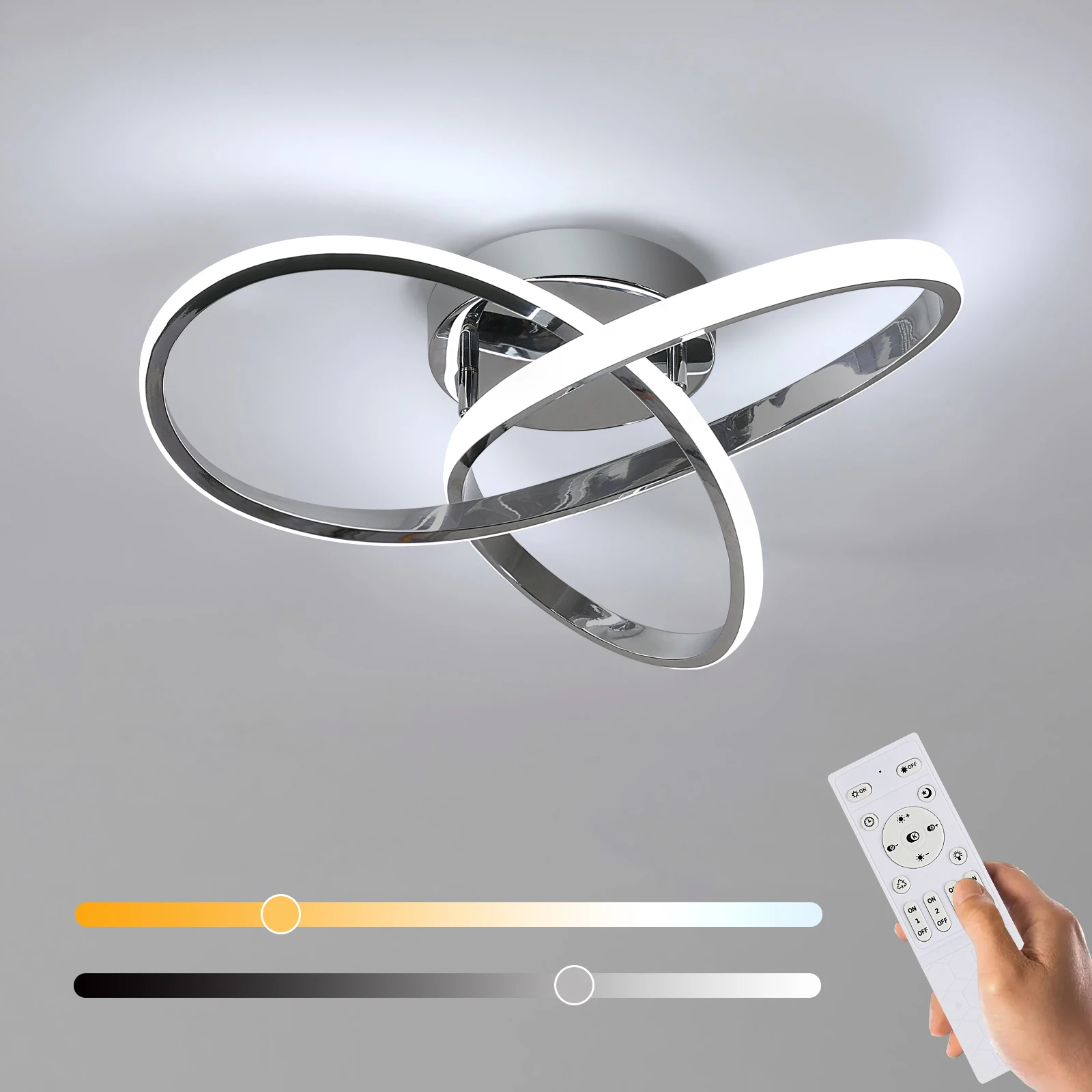 Moderne LED-Deckenleuchten mit Fernbedienung 3000K-6000K, 3 Farbtemperaturen, Blumenförmige LED-Deckenbeleuchtung – Detail 7