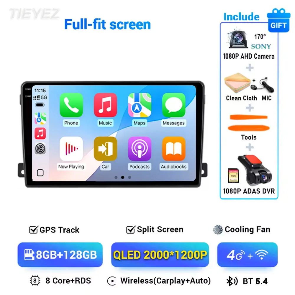 Voor Ford C-MAX 2003-2010 Android 15 Carplay Auto Radio Multimedia Video Player Navigatie GPS 2 Din DVD DSP WIFI 4G