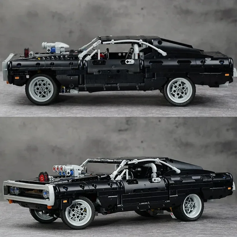 1077PCS Technical Dom's Racing Sport Car Building Blocks Assemble Bricks Vehicle Toys in Movie Fast Furious Gift For Adult Teens view 2