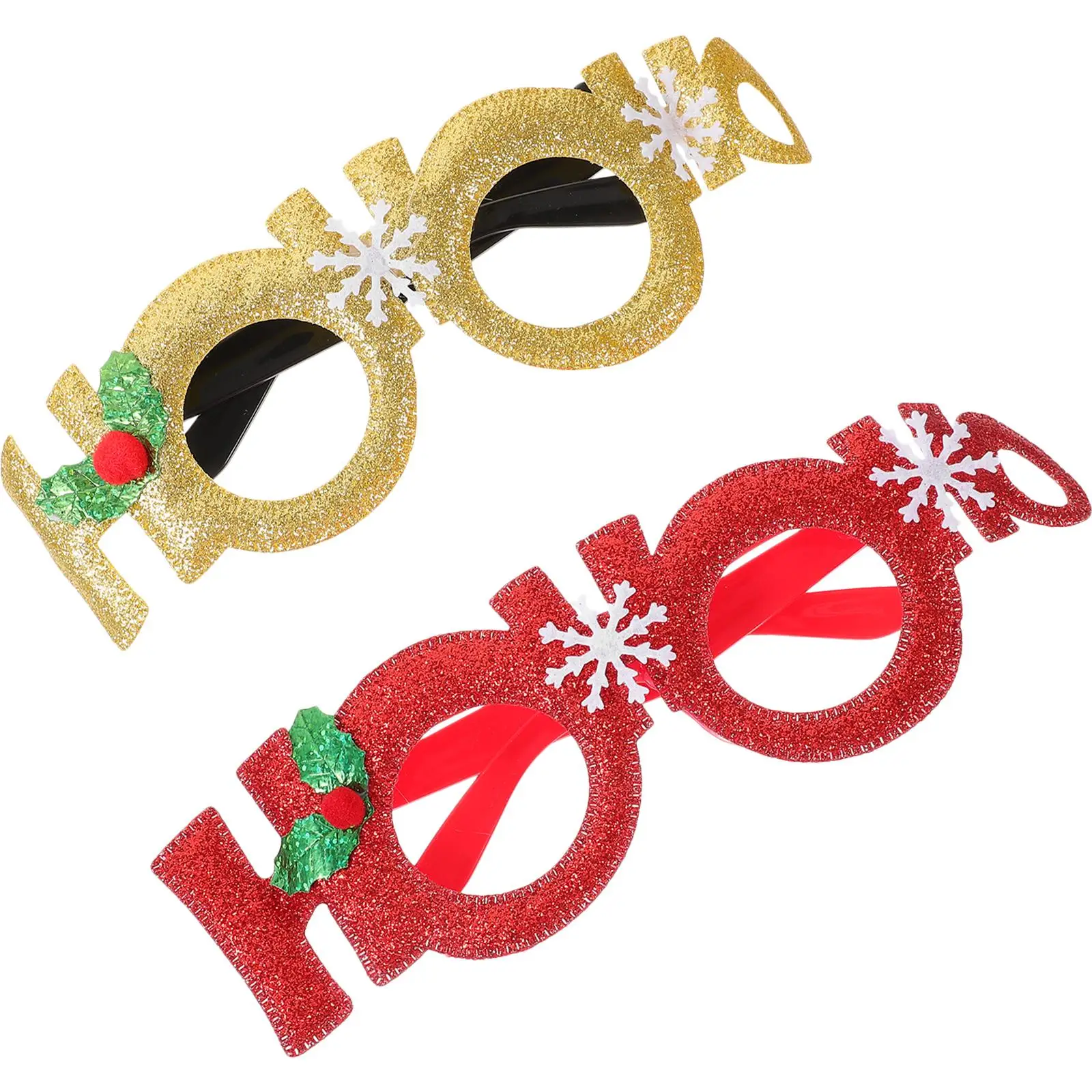 2 個クリスマス装飾メガネゴールデンレッド大人子供パーティー写真ブース小道具ノベルティアクセサリー帽子お祝い