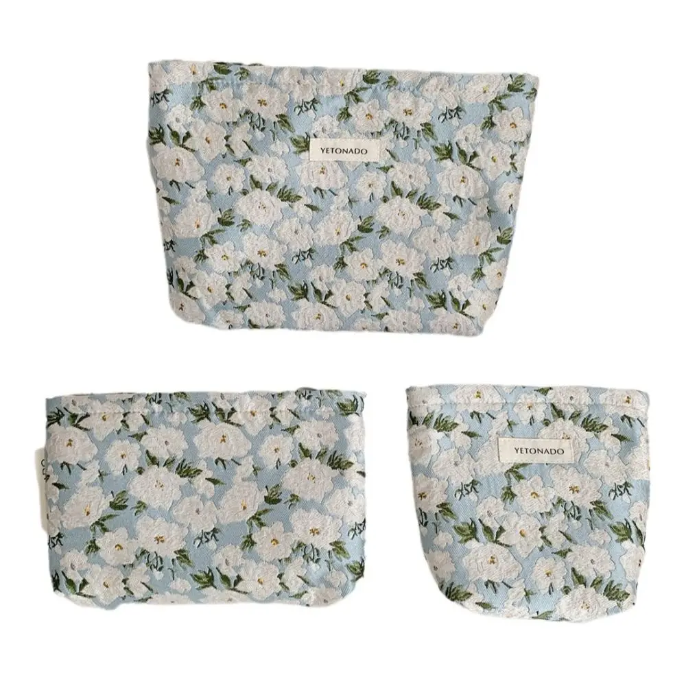 

Полиэстеровая холщовая сумка-клатч с цветочным узором, большая вместительная косметичка с цветочным принтом, портативный органайзер на молнии для ежедневного использования